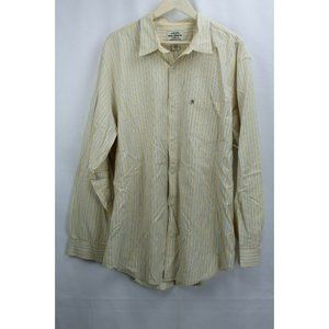 POLO RALPH LAUREN Mens Size XXL Yellow & White Blue Stripe Button Down 2XL